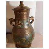 Chinese Cloisonne vase table lamp, 26in tall