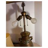 Chinese Cloisonne vase table lamp, 26in tall