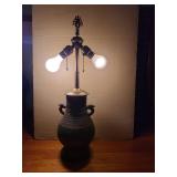 Chinese Cloisonne vase table lamp, 26in tall