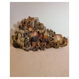 Chinese Carved Soapstone Dragon Brush Washer, 8 x 13