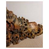 Chinese Carved Soapstone Dragon Brush Washer, 8 x 13
