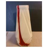 Murano glass swirl vase, vintage 60s, 6in tall