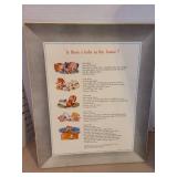 Vintage Johnson and Johnson lithographs...Is there a baby in the house? One is laminated, 9 copies. Plus 2 vintage kitten pictures.