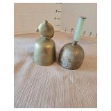 Vintage Asian Dragon Bell, other bells with one having jade handle