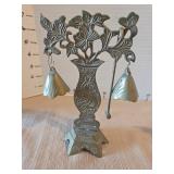 Vintage Brass Floral Bell Chime Ornaments