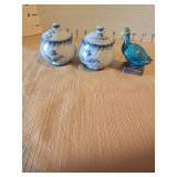 Vintage E. Galli Ceramic Set with Blue Bird