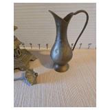 Vintage Asian Brass Pagoda and Pitcher Set