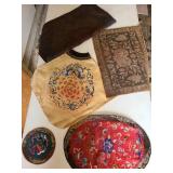 Vintage decorative textiles.