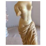 Antique Satsuma-style vase 10.5in tall, Venus de Milo figurine by ABCO, 10in tall. Both pieces have cracks.