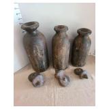 Clay home decor, tallest is 17in