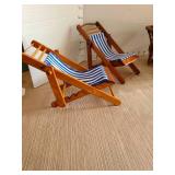 Wood and wicker doll furniture.
