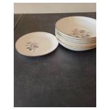 Mid-Century Warranted 22K floral pattern 6 dishes, 1 salad plate