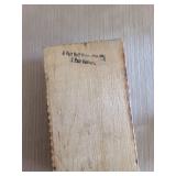 Vintage Pyrography wood box made for hosiery and garters and a leather Hickok belt monogrammed A