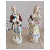Japanese Colonial style porcelain figurines made in Japan, 9in tall