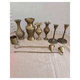Brass vases, candle holders, more.