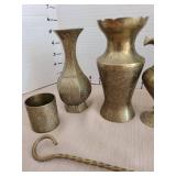 Brass vases, candle holders, more.