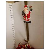 Christmas bell wreath with Santa holder and votive candle holder with hollyberry.
