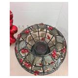 Christmas bell wreath with Santa holder and votive candle holder with hollyberry.