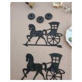 Brass doorknocker, old knobs, lamp harps, more.