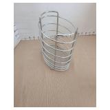 Two 1973 Warner Bros collector glasses and a stainless steel utensil holder