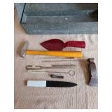 Metal tool caddy with specialty tools