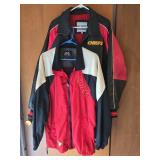 K.C. Chiefs faux leather jacket and windbreaker, both size L, both used