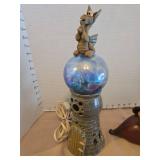 Dragon lighthouse crystal ball lamp and dragon figurine by Clay Images