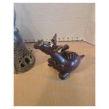 Dragon lighthouse crystal ball lamp and dragon figurine by Clay Images
