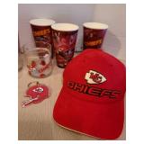 KC Chiefs mug, shot glass, cap, cups, keychain, pin