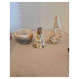 Vintage Native American Pottery and Figurine Set