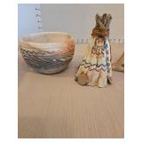 Vintage Native American Pottery and Figurine Set