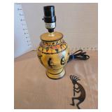 Vintage Southwestern Kokopelli table lamp 10.5in tall, no shade
