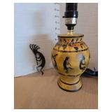 Vintage Southwestern Kokopelli table lamp 10.5in tall, no shade