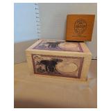 Vintage style elephant world map cigar humidor with Ashton Coronas cigar box