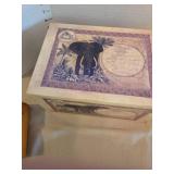 Vintage style elephant world map cigar humidor with Ashton Coronas cigar box