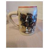 Vintage Beer Stein Collection with Budweiser Clydesdale Mug