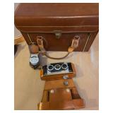 Vintage Stereo Camera Set with Argus Light Meter and Leather Case
