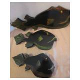 Hand-Painted Wooden Fish Wall Decor Set