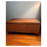 Vintage bamboo storage trunk 14x32x17