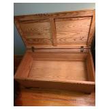 Vintage bamboo storage trunk 14x32x17