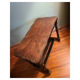 Iron and glass side table 16x17x11 and wooden with lower magazine rack is 17x22x12