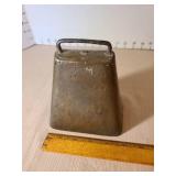 Early 1900s Brass Cow Bell, 6.5in tall