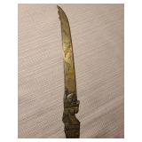Antique Japanese brass page-turner, 9.75in long