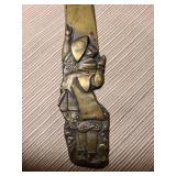 Antique Japanese brass page-turner, 9.75in long