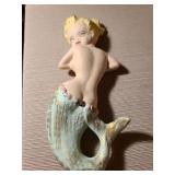 Mid-Century chalkware mermaid set wall decor, 6 pieces