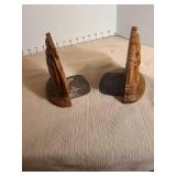 Vintage USS Constitution Ship bookends made from Syroco