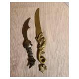 Vintage Union Station Kansas City brass letter opener and additional brass letter opener