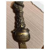 Vintage Union Station Kansas City brass letter opener and additional brass letter opener