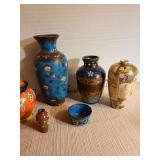 Japanese Cloisonne and Satsuma style vase collection