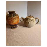 Japanese ceramic vase and teapot